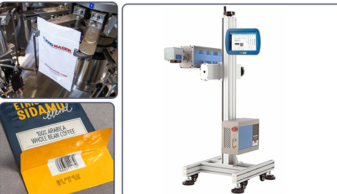 CL500B CO2 Flying Laser Marking Machine Aluminum Automatic Sandblasting Oxidation