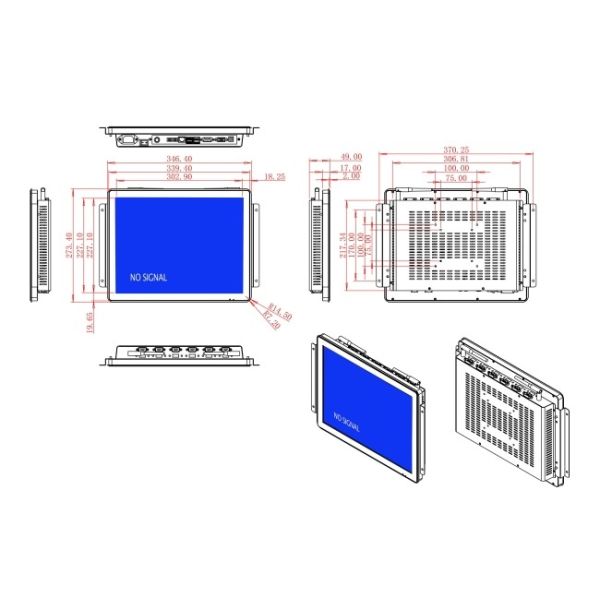 15-Inch Compact Display Unit for Facility Control Panels, Public Information Boards, Warehouse Interfaces, and Logistics Systems