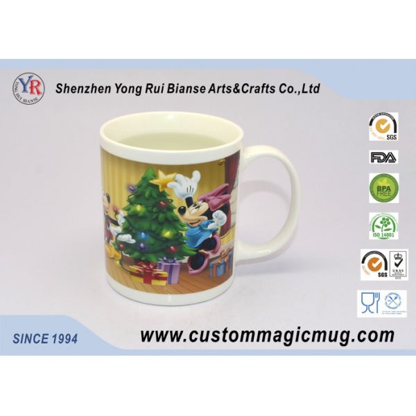 Porcelain Heat Sensitive Color Changing Mugs , Tea Magic Cup Custom