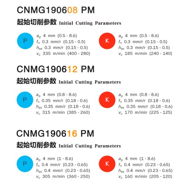 CNC Turning Inserts Wc-Co CVD Coating CNMG190608-PM HY029 Steels