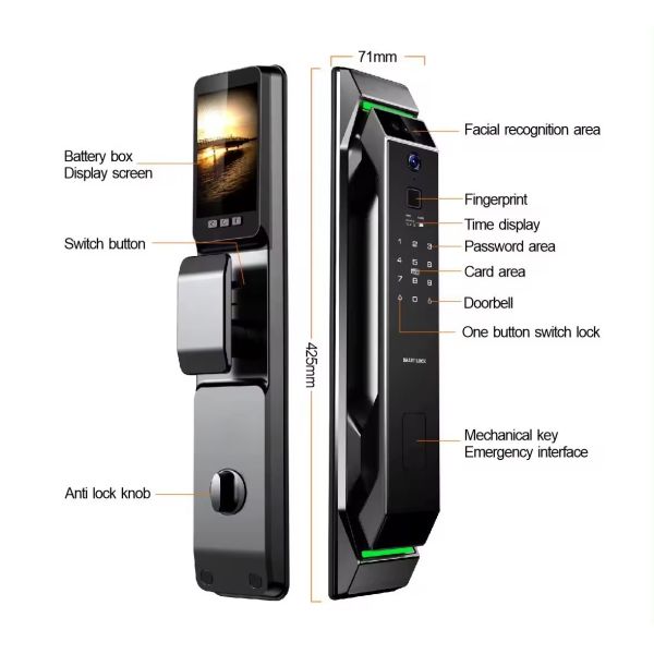 Glomarket 3d Face Recognition Fingerprint Tuya Wifi Digital Smart Lock