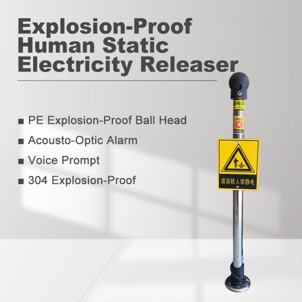 Human Body Static Elimination Releaser, Industrial Explosion-Proof Touch Static Discharge Ball with Sound and Light Alarm