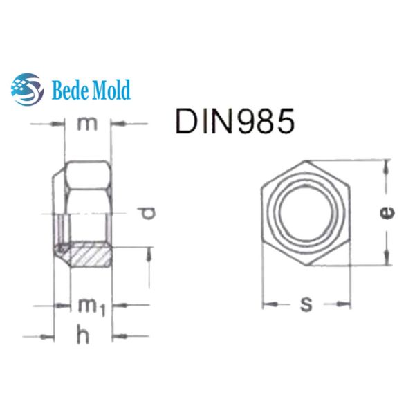DIN985 Nylon Insert Locking Nuts M3~M48 Elastic Stop Nuts Stainless Steel Materials