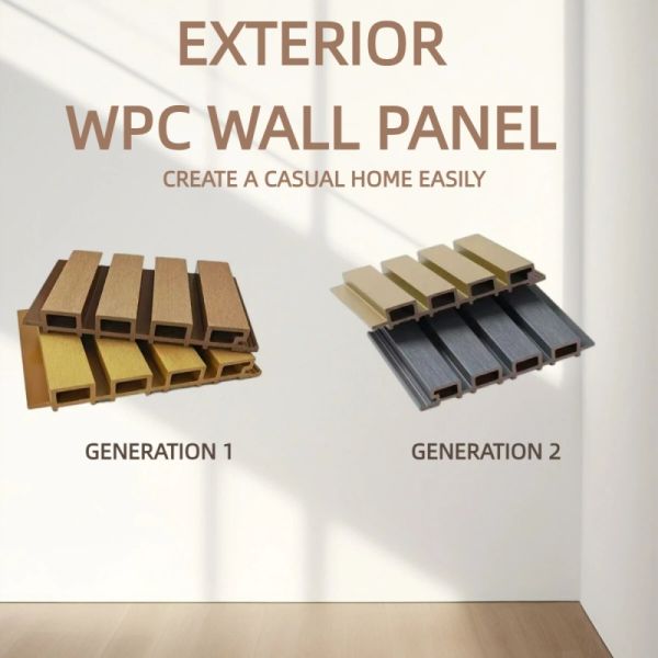 Weatherproof Modern Exterior WPC Wall Panel Interlocking WPC Outdoor Panel