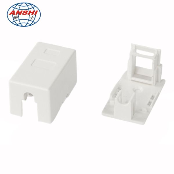 Cat5e Cat6 Cat6a ABS Network Surface Mount Box Single Port Unloaded Keystone Jack