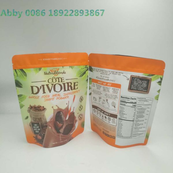 Stand Up Snack Bag Packaging Three Side Seal Round Corner With Zipper