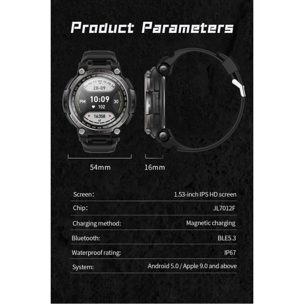 Yellow Bluetooth Calling Smart Watch Compass Sleep Tracking Heart Rate Monitoring