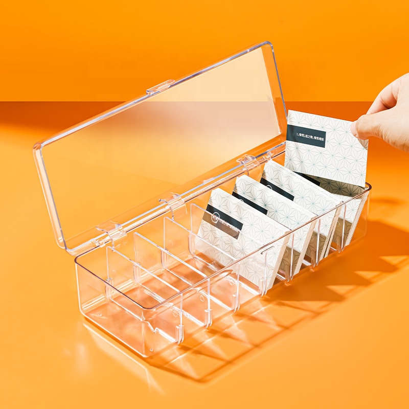 Modern Rectangle Compartment Design Business Card Sorting Note Box Multifunction Organizer with Card Storage Feature