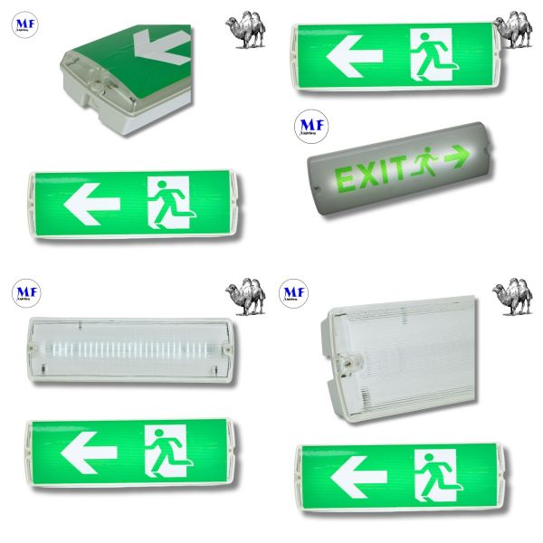8W IP65 ABS PC LED Emergency Light Exit Light for School Subway Supermarket