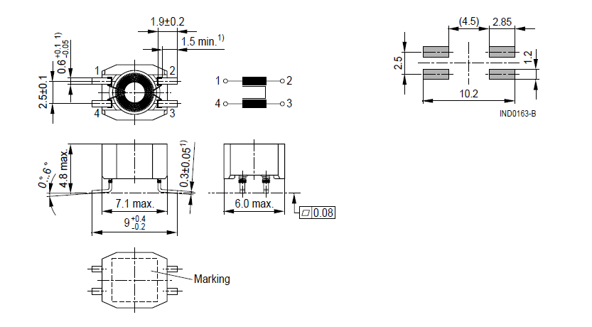 B82793C0476N265 SMD Ring Core Common Mode Choke With Base RoHS Certification