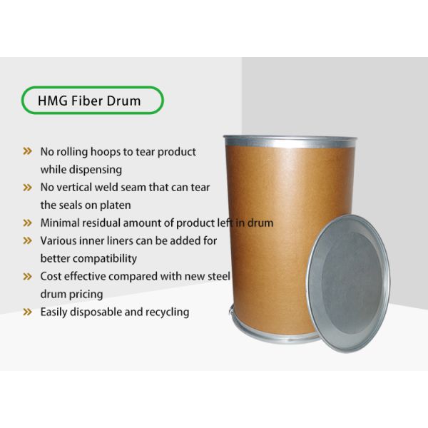 90L Hot Melt Glue Fiber Drum with Steel Cover - 571.5mm Diameter