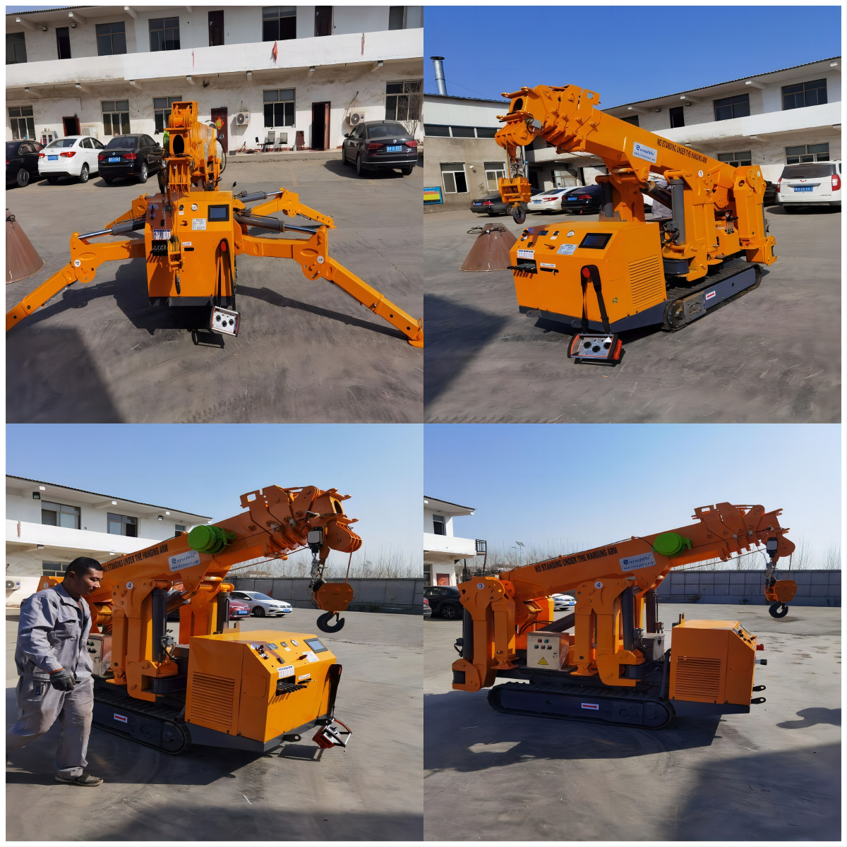 Telescopic Boom Hydraulic Spider Crawler Crane Remote Control