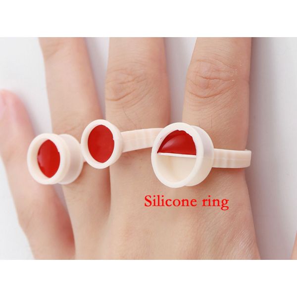 Disposable Microblading Accessories Tattoo Pigment Ring Cups Soft Silicone And Plastic Material