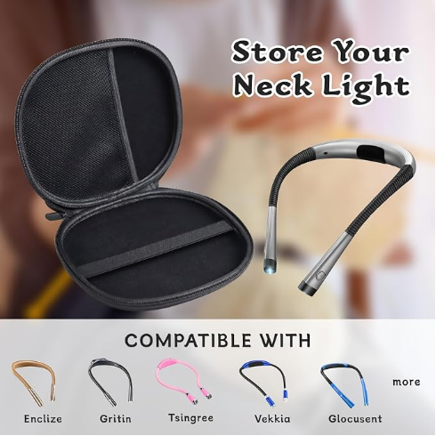Case for Book Reading Light Compatible with Glocusent & Gritin | Reading Light Travel Case for Nivava/for TROND/for Vekkia/for TAKKUI Neck Reading