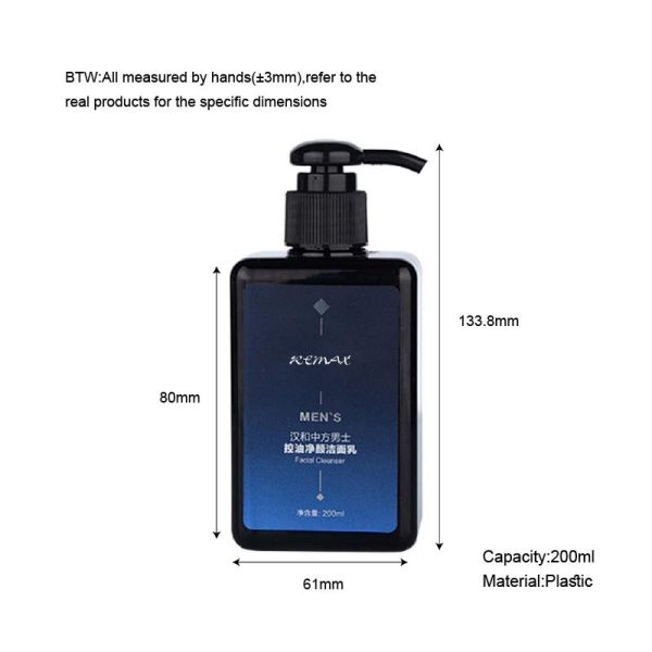 200ml Blue-Black Gradient Rectangle Smooth Bottle With Black Pump For Shampoo Lotion Bottle