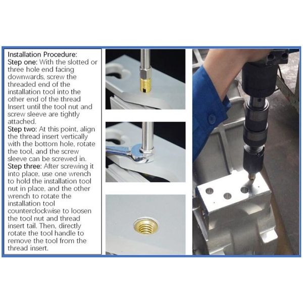 Standard Size 307/308 Type Self Tapping Threaded Insert 1215 Material