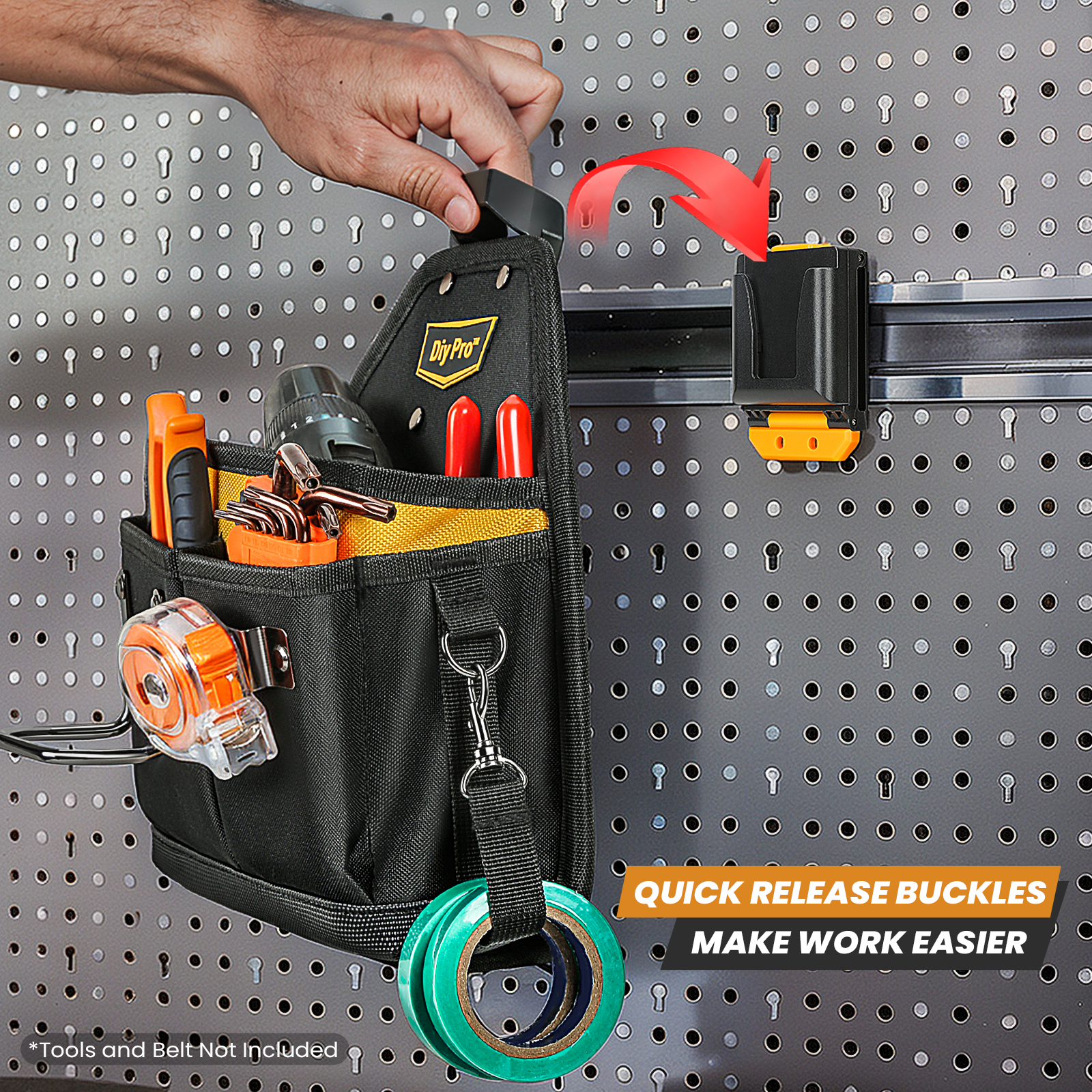 Multi Functional Repair Tool Waist Bag, Clip-on Tech System Electrition Tools Bag, Electrician Waist Bag