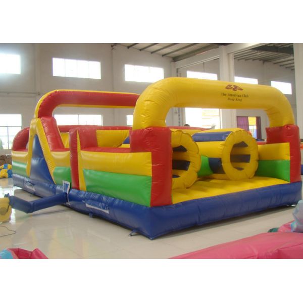 Attractive Small Largest Inflatable Obstacle Course Bright Silk Printing Nontoxic