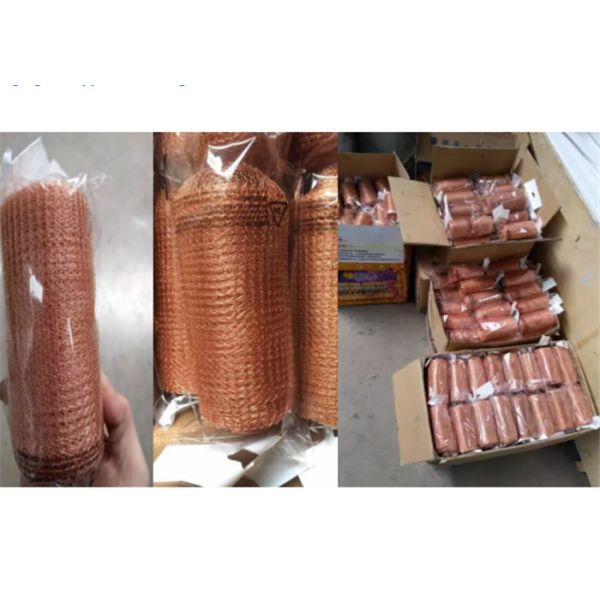 Copper Knitted Wire Mesh 40cm 50cm Width 0.18mm Wire Dia Herringbone Surface
