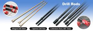 China 11 Degree Tapered Rock Drill Rods , Tungsten Carbide Rod In Underground Mining Industry on sale