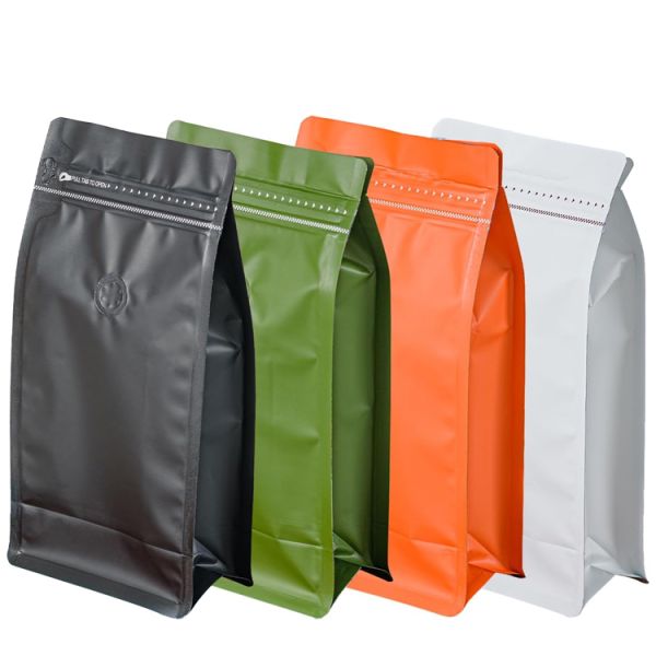 Wholesale Leak Proof Moisture Construction Recyclable Packaging Pouch Flat Bottom Coffee Zipper Bag