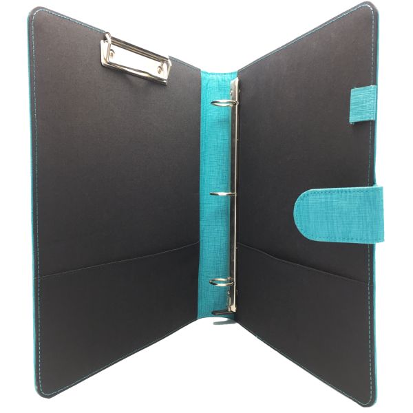 Blue Pink Custom Leather Binders Durable Leather Ring Folder