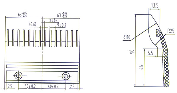 1000mm Lift Comb Plate Escalator Components Parts Parallel Escalator