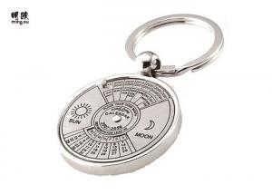 Quality Customized Compass Metal Key Ring Round Shape With Perpetual Calendar for sale
