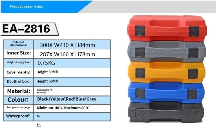 Custom Logo Accepted Portable Watch Storage Box with High-Density Sponge Foam for Secure Tool Storage