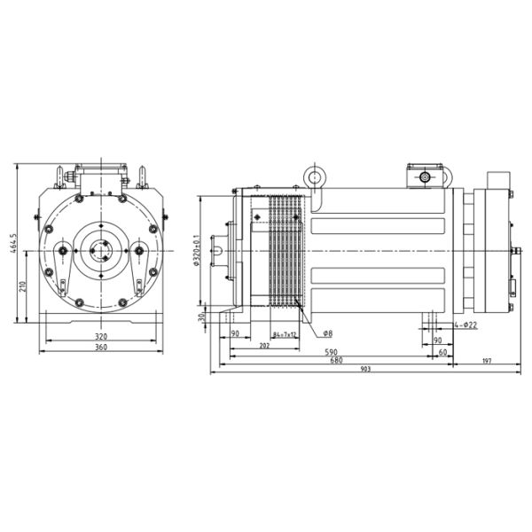 0.5 - 2.0m/S Elevator Traction Machine For Lift Motor AC380V