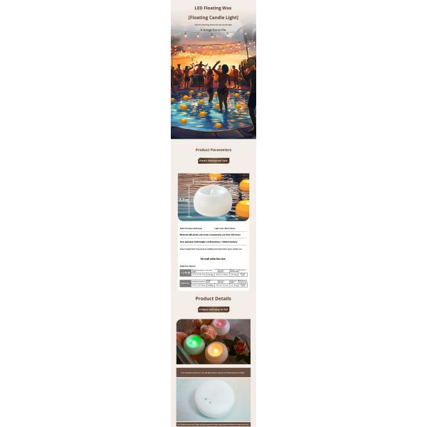Customized Waterproof Floating LED Candles Cordless Plastic Floating Candles Colorful