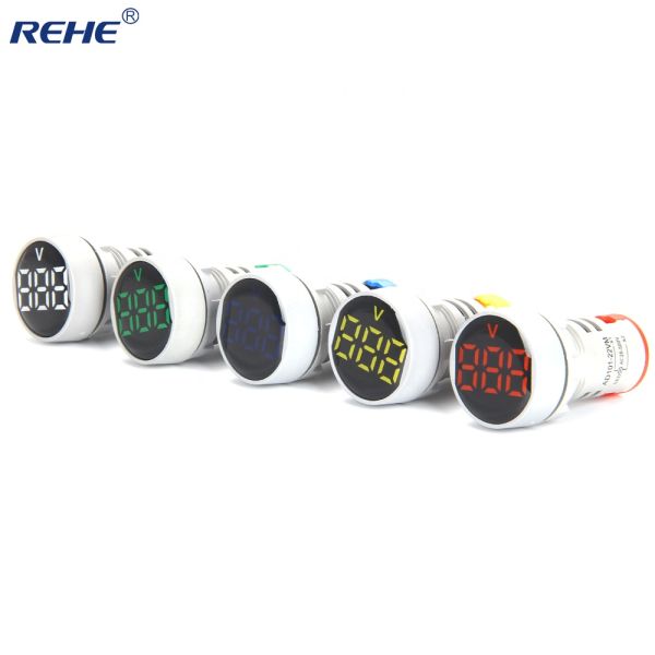 small digital tube mini round led indicator light/lamp Voltmeter digital indicator signal light 20-500Vac