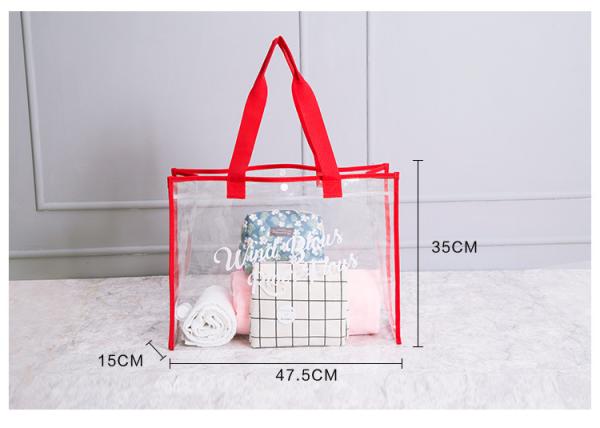 Wholesale clear PVC Waterproof Shopping Bag Transparent Hand Bag