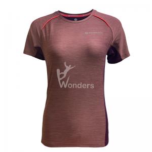 China Women's Quick Dry Running Breathable Sports T Shirts Melange Contrast Color on sale