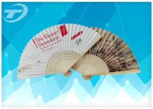 Quality Both Sides Printed Paper Custom Folding Hand Fans / Personalized Paper Fans for sale