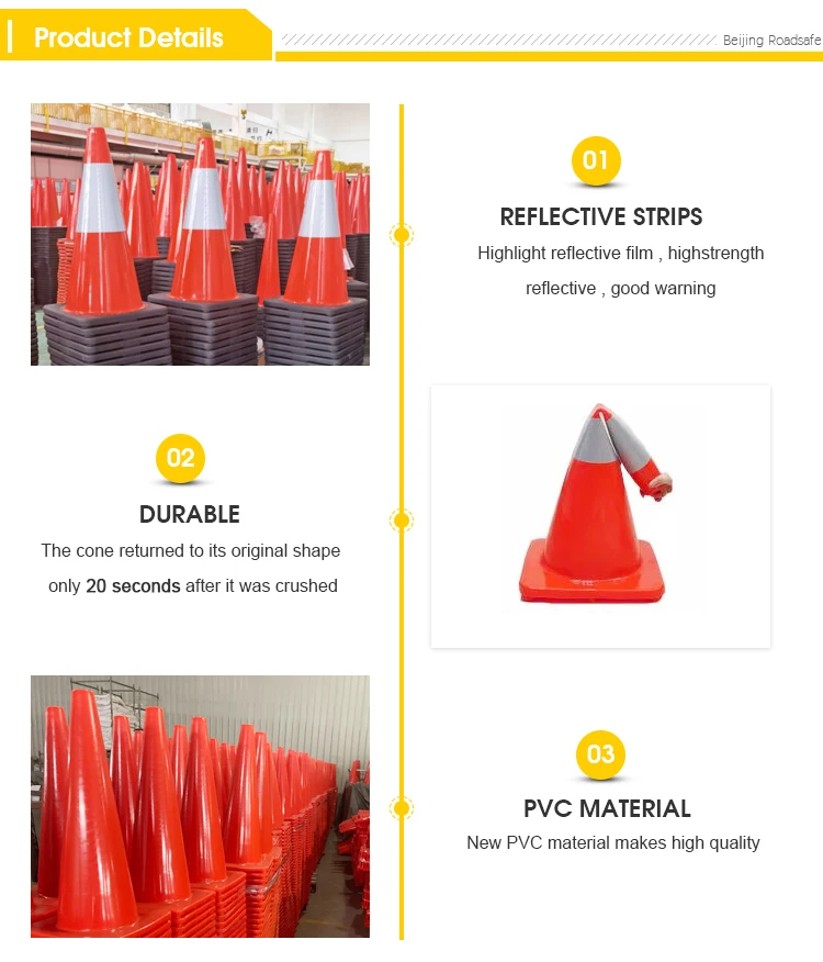 Reflective Traffic Cone Orange Color 75cm Designed For Effective Traffic Control And Safety