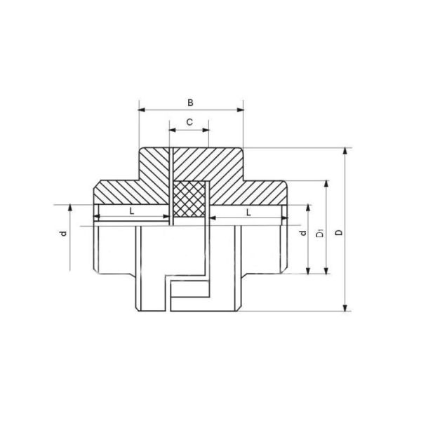 High Reliability WH Slider Block Oldham Flexible Jaw Coupling