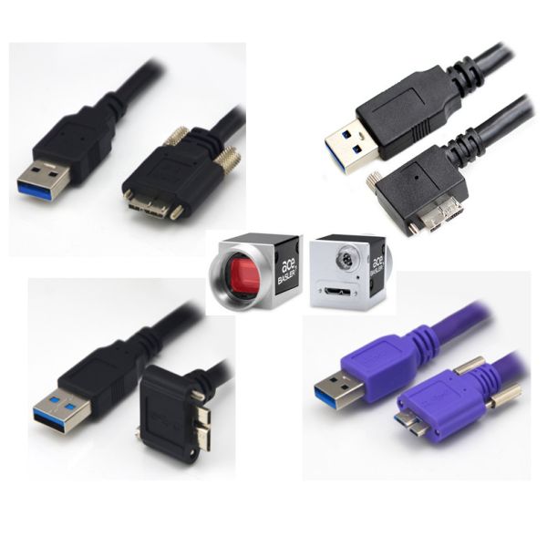 High Speed USB 3.0 Camera cable A to Micro B Vision Cables 5M With Thumbscrew