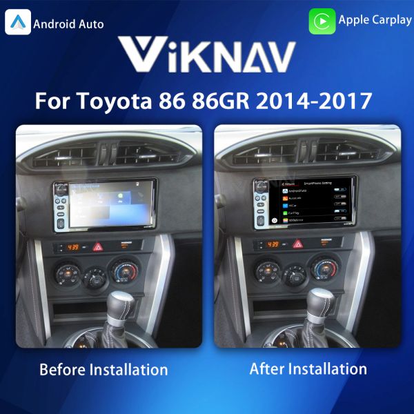 Viknav Linux System Decoder Box Apple Android Wireless Auto CarPlay For Toyota 86 86GR 2014-2017