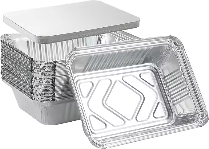 Thickened Rectangular Aluminum Foil Pan Container for Take-out and Baking without Logo