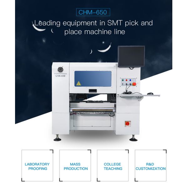 Automatic PCB Rail High Precision 0201 Desktop SMT Pick and Place Machine 4 Heads CHM-650