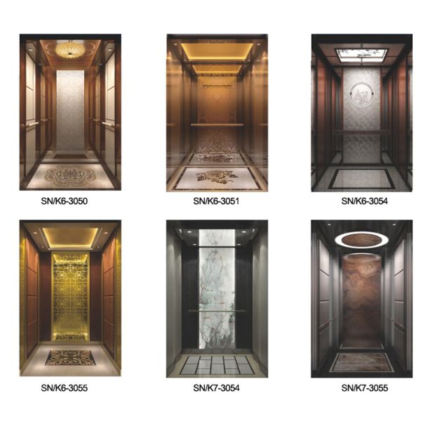 Floor Marble Mosaic Car Design Elevator Cabin Decoration For Hotel Elevator / Passenger Lift