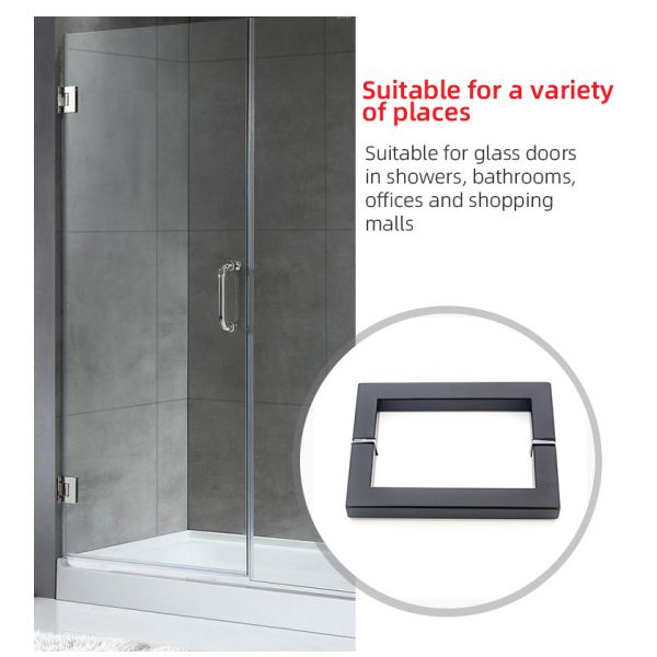 Matte Black Square Shower Glass Door Handle SS304