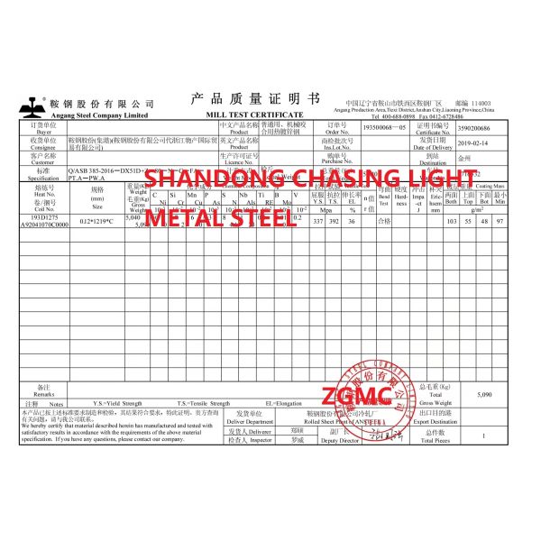 0.12mm DX51D GI Sheet Z80 Zero Spangle Galvanized Sheet Plate For Refrigerator Shell