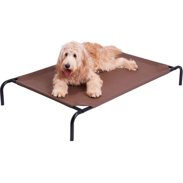 80cm SGS Elevated Dog Cot Bed 600D PVC Summer With Canopy