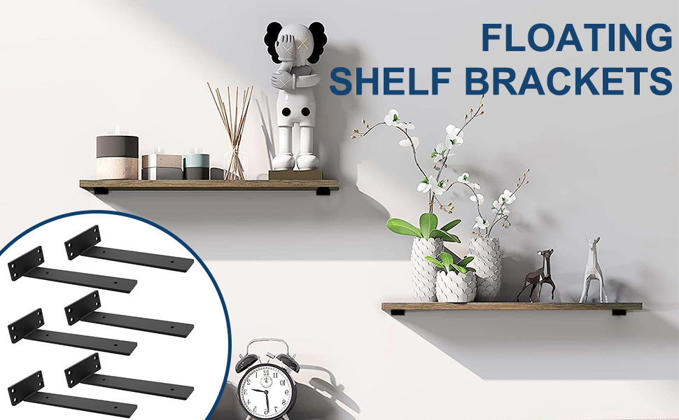 Wall Mounted Floating Shelf Bracket for Shelves Flexible and Durable Functionality