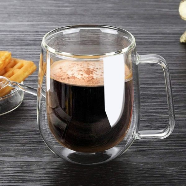 Handmade Double Walled Glass Coffee Cup High Borosilicate Coffee Tea Drinking Cup