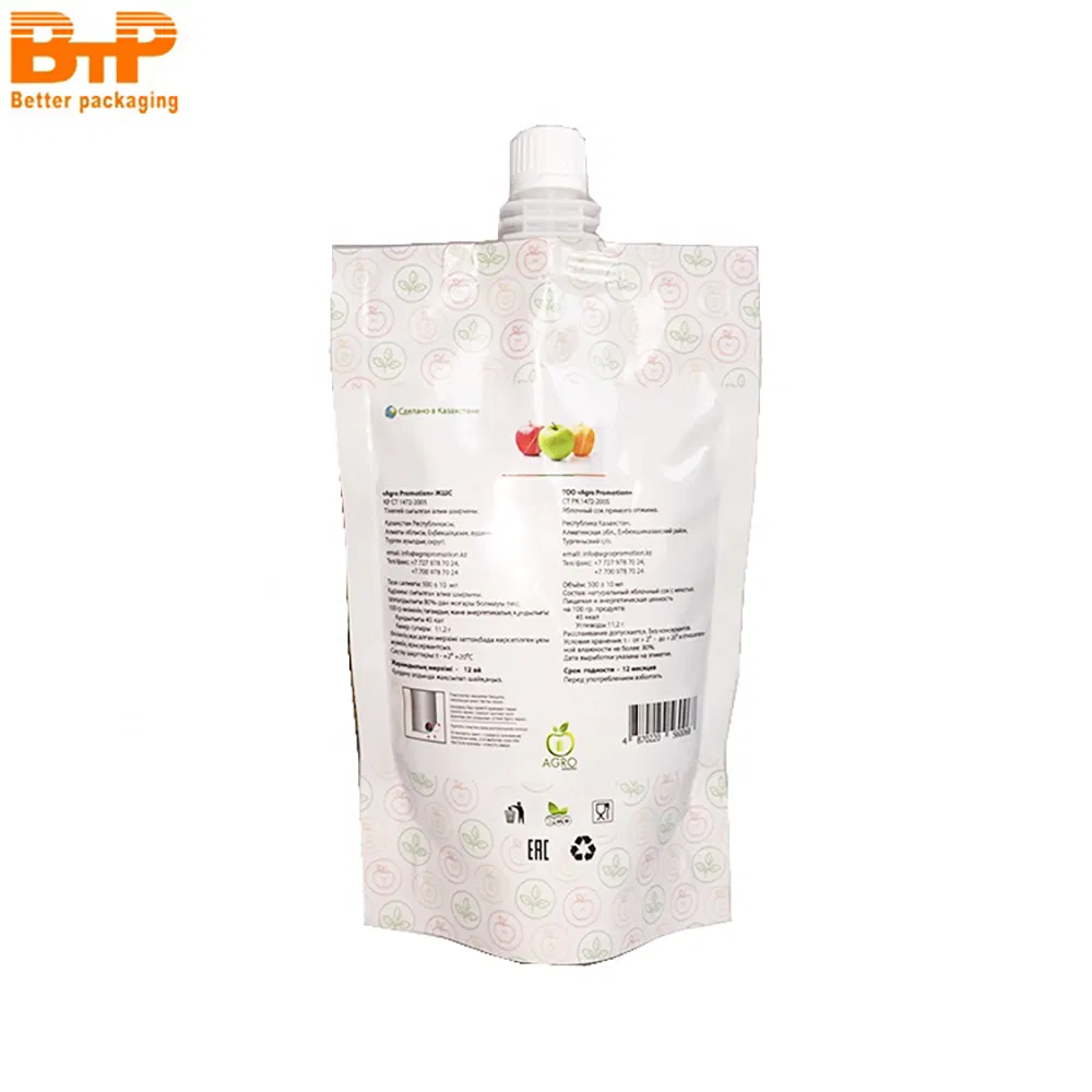 Juice packaging with stand-up feature