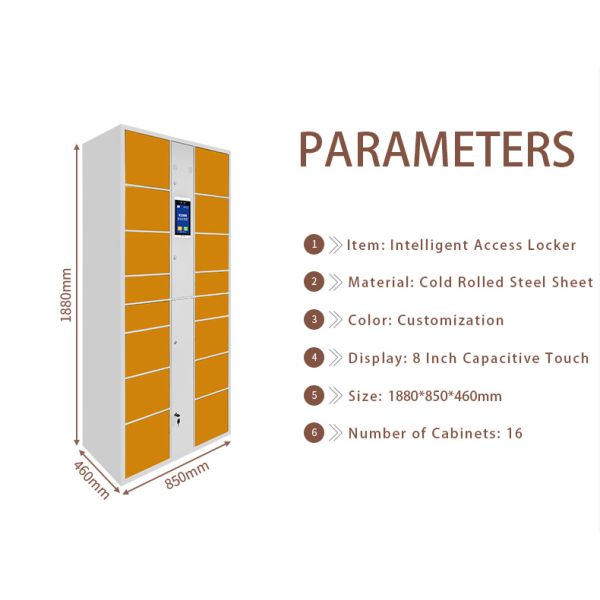 Intelligent Storage Locker Cold Rolled Steel Smart Access Cabinet Scan Code Payment Terminal for Office