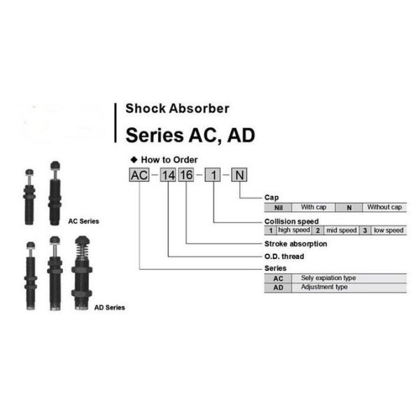 Adjustable Hydraulic Shock Absorber Buffer AIRTAC AD2030 AD Series